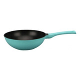 Wok Antiadherente 28 Cm Marca Keep Color Celeste