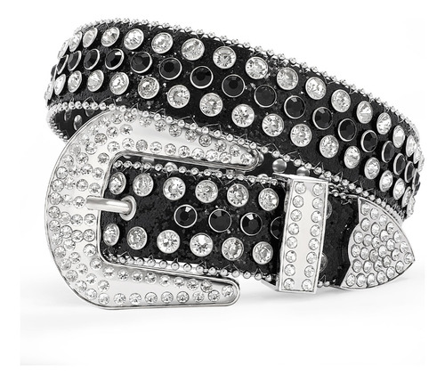 Cinto De Couro Cravejado Masculino E Feminino De Strass West