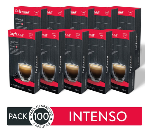 100 Cápsulas Caffesso Intenso - Para Nespresso Intensidad 12