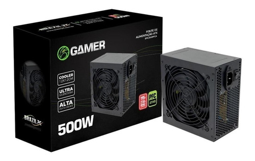 Fonte 500w Real Gamer Pfc Ativo Bivolt Automático Silenciosa