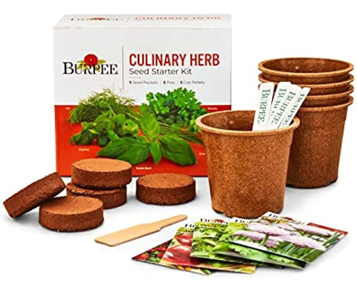 Burpee Culinary Garden Starter Kit Paquetes, 5 Macetas, 5 Gr