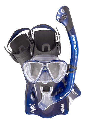 Set Cressi Snorkeling Mex Natación Visor, Snorkel, Aletas