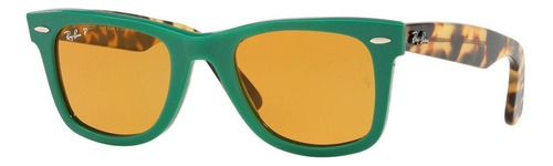 Ray Ban Rb2140 1240n9 Wayfarer Verde Cafe Carey Polarizado