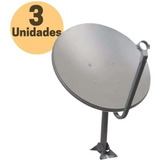 Kit 3 Antena Parabólica Ku 60cm Compativel Com Sistema 5g