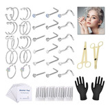 Naqase Juego De 36 Piercings Para La Nariz, 0.71oz, Agujas D