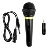 Microfone Dinâmico Profissional Com Fio P2 E P10