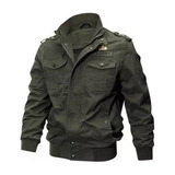 Chaqueta Vaquera Militar Masculina Con Cremallera, Chaqueta