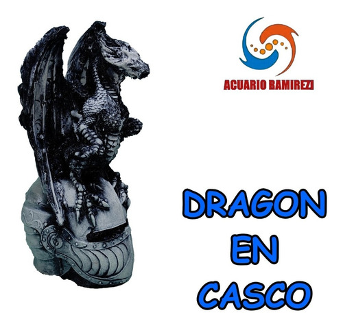 Figura De Resina Dragon En Casco #165
