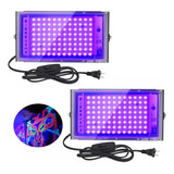 2pz Luces Fiestas Uv Luz Barra Dj 100w Led Reflector Negra