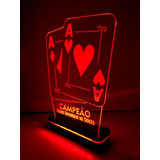 Luminária Led Troféu Poker Personalizado