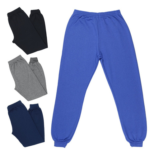 Kit 4 Calças Moletom Masculina / Feminina Juvenil Inverno 