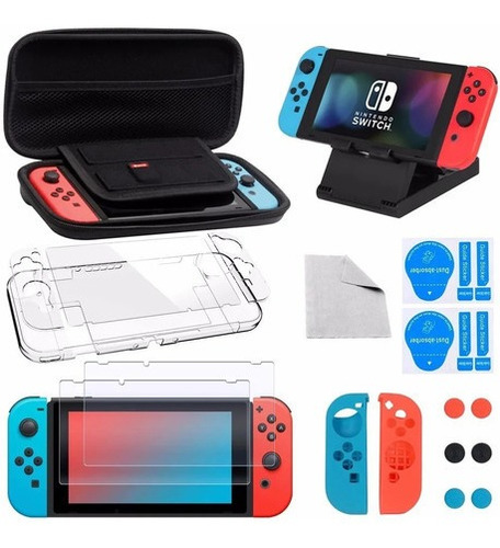 Kit De Accesorios Con Carcasa Para Nintendo Switch 16 En 1