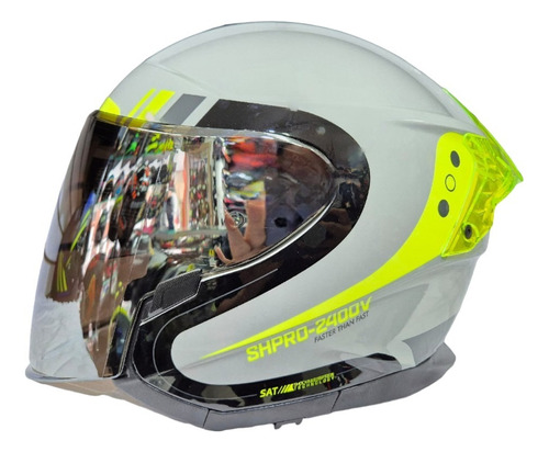 Casco Abierto Shaft Pro 240 Dv Certificado R2206, 2 Visores