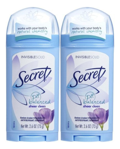 Secret Desodorante Antitranspirante Solido Invisible, Sheer