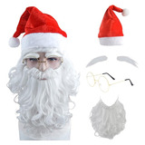 Disfraz Navidad Para Hombre Peluca Papa Noel Con Barba Y Cej