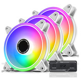 Ezdiy-fab White Moonlight - Ventilador De Carcasa Rgb Pwm De