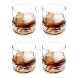 Set X 4 Vaso De Whisky 8.5 Cm X 8.5cm  2 Anillos Base Hueca