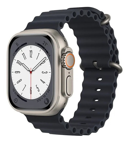 Pulseira Smart Whatch Ultra 8 Oceano 42mm 44mm 45mm 49mm Cor Meianoite