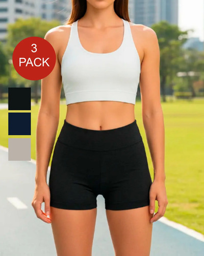 Short Corto 3 Pack Deportivo\u002Fcasual Mujer Yoga Gym 1014 | Envío gratis