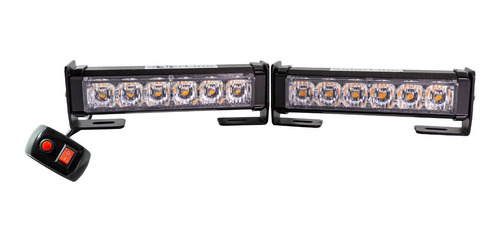 Juego De Balizas Led Ambar 2 Barras Cortas 12 Watts 12/24v