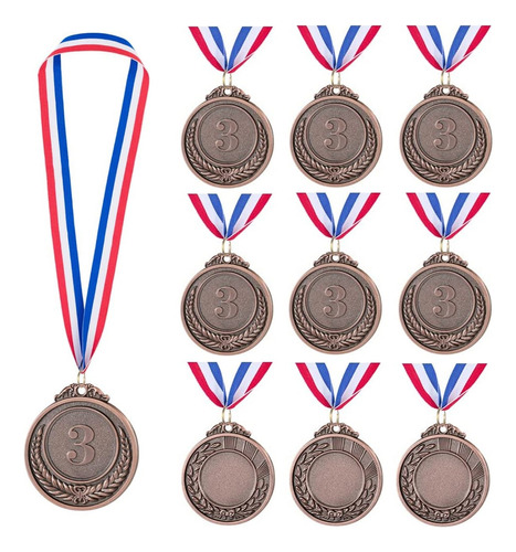 10pzs Medallas Deportivas De Oro/plata/bronce Con Lanyard