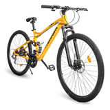 Bicicleta De Montaña R29 Doble Amortiguación 21 Velocidades Color Amarillo Tamaño Del Cuadro M