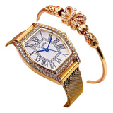 Combo Reloj Scottie Stile Cartier + Pulsera Original Dama