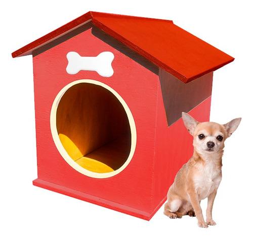 Casa Para Chihuahua Gato Hecho D Madera + Regalo Super Ofert