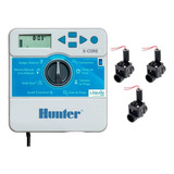 Combo Riego Hunter Programador Xcore 4 Zonas + 3 Ev Pgv 100