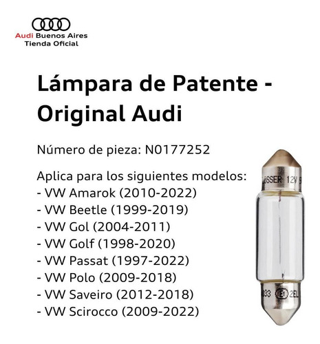 Lmpara De Patente Volkswagen Bora 2000 Al 2005 Foto 3