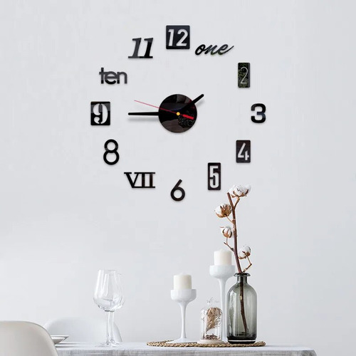 Reloj De Pared 3d Con Adhesivo Adhesivo 3d Para Decoración D