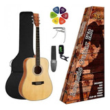 Pack Guitarra Acustica Sx Sd103k 3/4 Funda Capo Afinador Pua