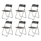 Silla Plegable Metalica Negro 6 Unidades Bighouse