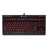 Teclado Gamer Corsair K63 Compact Qwerty Español España Color Negro Con Luz Roja