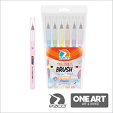 Marcador Punta Pincel Brush Lettering Ezco X6 Colores Pastel