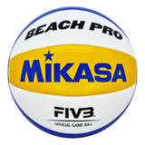 Bola Vôlei De Praia Mikasa Bv550 Cor Branco/amarelo/azul