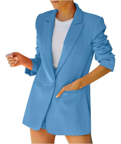 Court Outfits - Blazer De Color Caramelo Con Bolsillos