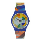 Relojes Swatch Reloj Carousel By Robert Delaunay Pulsera Color De La Malla Azul Color Del Bisel Azul Color Del Fondo Azul