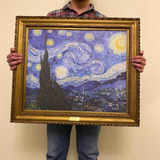 Cuadro Canvas La Noche Estrellada - Van Gogh Marco Antiguo