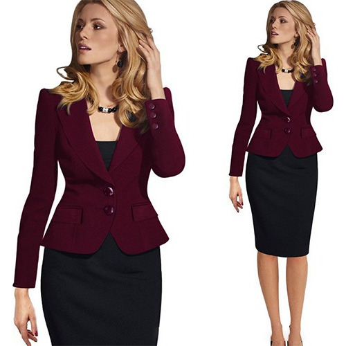 Blazers Trajes Chamarra Elegante Slim Fit Moda Formal Mujer