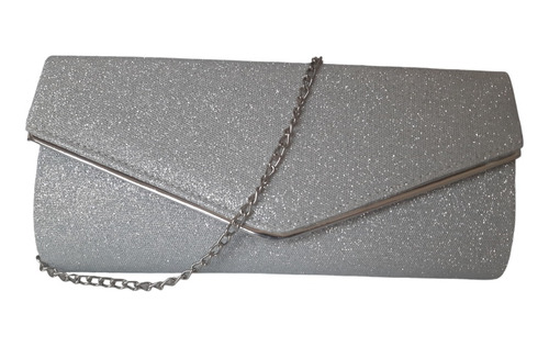 Bolso De Noche De Fiesta Clutch Dama Plateado Bodas Bolsas