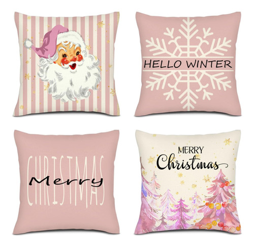 Fundas De Almohada Navideñas De 18 X 18, Decoración Navideña