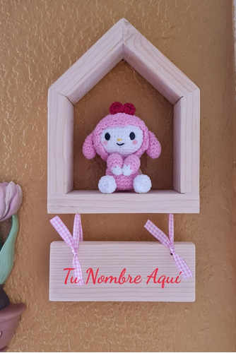 Repisa Casita Con Amigurumi (hellokitty) A Elegir