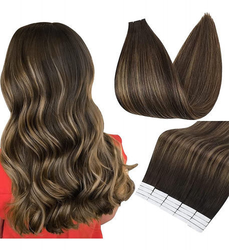 Extensiones De Cabello 100% Humano Marrón Balayage 22in 50gr