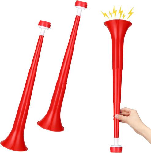 2 Trompetas Plegables De Plástico Vuvuzela De 21 Pulgadas Co