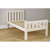 Cama De Solteiro Cotton Madeira Maciça/mdf Off White 101 Cm Cor Branco