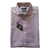 Camisa Hugo Boss Vino Jaspeada 16 1/2-42 ( Grande ) Slim Fit