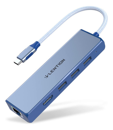 Lention Usb C Hub Con Adaptador Gigabit Ethernet, 4k Hdmi, 3