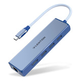 Lention Usb C Hub Con Adaptador Gigabit Ethernet, 4k Hdmi, 3