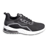 Zapatilla Wake Hombre Deportiva Elastizada Negro Gris